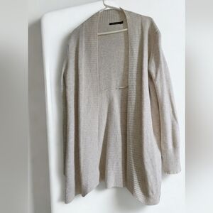 Womens Doe & Rae Cozy Casual Cream Cardigan Sz Lg Sweater Open Front